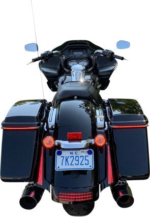 Custom Dynamics Black Red Lens LED Rear Fender Fillerz Fascia Panel Harley 06-09