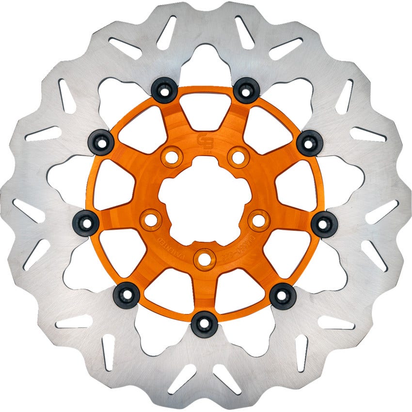 Galfer Wave 11.8" Full Floating Front Brake Rotor W/Orange Carrier 4 Harley 08-18