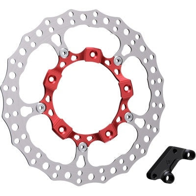 Arlen Ness 300-007 14 Big Brake Rotor Kits Front Right Red Harley Touring FLH/T