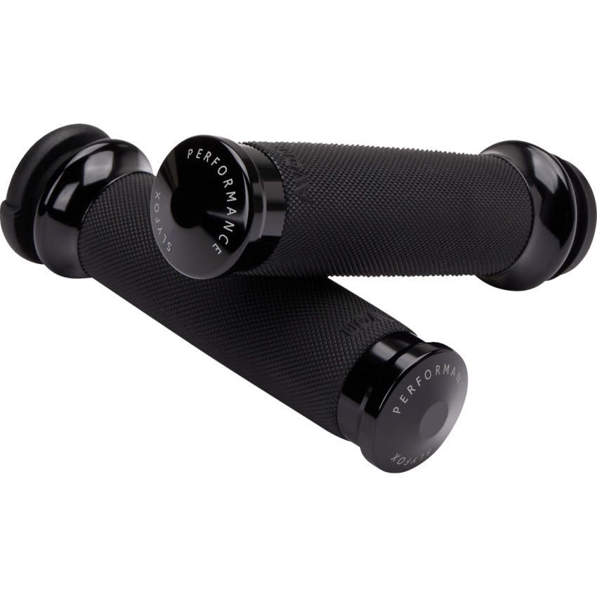 Avon Slyfox Grips Black Anodized Custom Contour Grips 4 Harley TBW 08-23