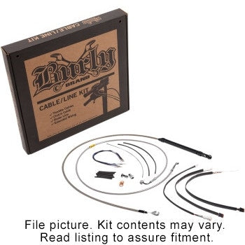 Burly Brand Handlebar Brake Clutch Cables 14" Stainless Softail M8 No ABS 18-Up