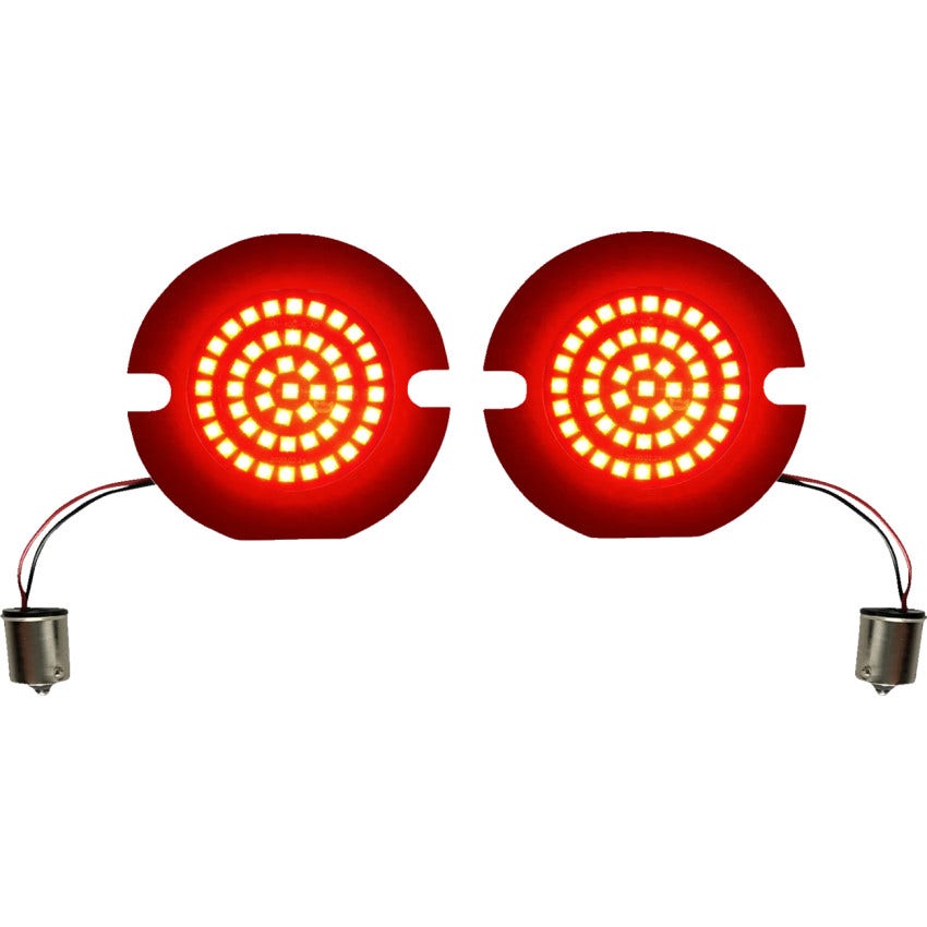 Custom Dynamics Genesis 4 Solid Red Flat Rear Turn Signal Inserts Harley 86-22