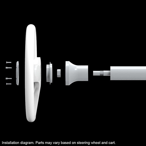 RHOX Golf Cart 13" Steering Wheel Aviator 4 Woodgrain Grip Aluminum Spokes