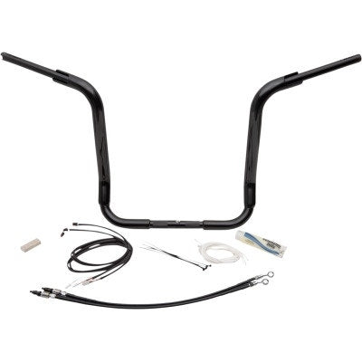 FBI Fat Baggers 1-1/2 Black 16" EZ Install Rounded Top Handlebar Cable PKG FLH 14-20