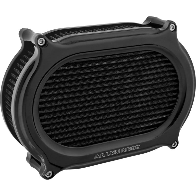Arlen Ness Black Stage 2 Oval Air Cleaner Kit for Harley 23-25 Touring Softail