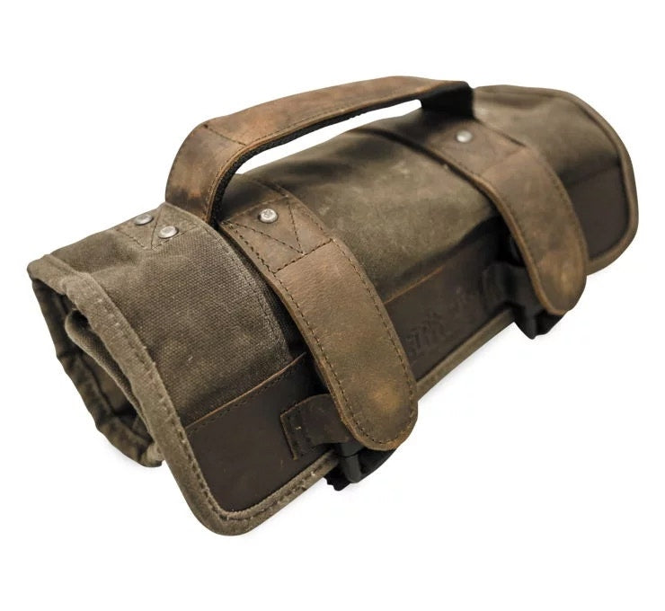 Burly Brand B15-1030D Dark Oak Voyager Tool Roll for Harley & Metric Motorcycle
