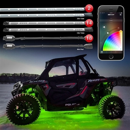 XK Chrome XK-UTV-ADV Advanced App Control LED Accent Light Kit Off Road UTV ATV