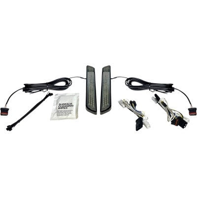 Custom Dynamics LED Front Fork Lightz Smoke Lens Black Harley FLH/T 14-Up