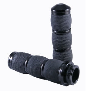 Avon Grips Black Anodized Air Cushion 3-Ring Grips for Harley TBW 08-23