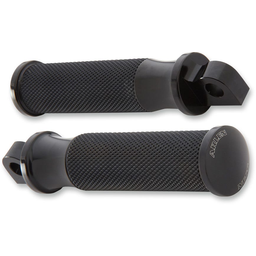 Arlen Ness Smooth Black Fusion Male Mount Foot Pegs for Harley or Metric
