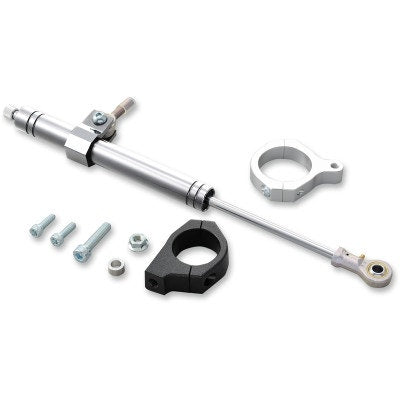Twin Power 84889 Steering Damper Kit Satin w/ bracket Harley Dyna FXD 06-17