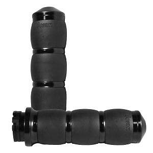 Avon Grips Black Anodized Velvet Air 3-Ring Grips for Harley Cable Throttle 80-21