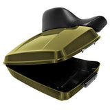 Hogworkz Chopped Tour Pack Full Backrest Black Hardware for Harley FLH '97-'24
