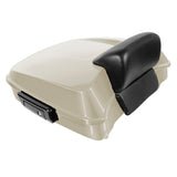 Hogworkz Chopped Tour Pack w/ Slim Backrest Black Hardware for Harley FLH '97-'24