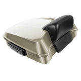 Hogworkz Chopped Tour Pack w/ Slim Backrest Black Hardware for Harley FLH '97-'24