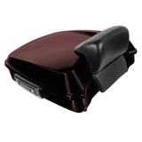 Hogworkz Chopped Tour Pack w/ Slim Backrest Black Hardware for Harley FLH '97-'24