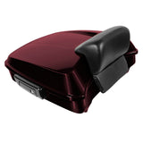 Hogworkz Chopped Tour Pack w/ Slim Backrest Black Hardware for Harley FLH '97-'24
