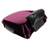 Hogworkz Chopped Tour Pack w/ Slim Backrest Black Hardware for Harley FLH '97-'24