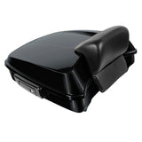 Hogworkz Chopped Tour Pack w/ Slim Backrest Black Hardware for Harley FLH '97-'24