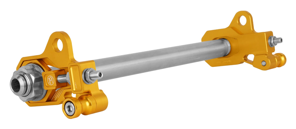 Performance Machine Gold Anodized Rear Axle Adjuster Kit Harley Touring 09-Up