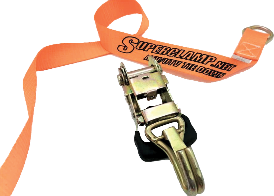 Superclamp ATV UTV Strap Kit 9000 Tie Downs 4 Straps 4 Hooks 1300lb Each