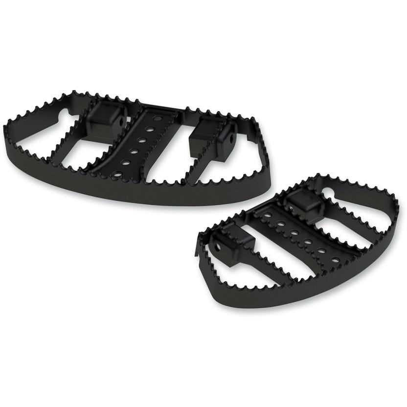 Burly Brand Black MX Style Serrated Edge Passenger Rear Floorboards Harley