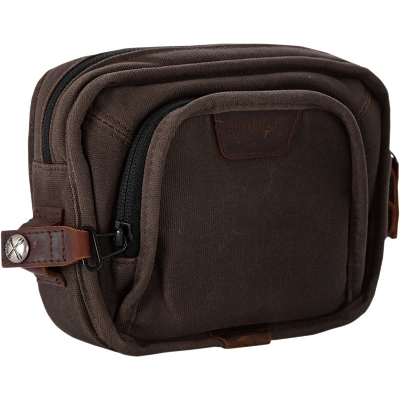 Burly Brand B15-1012D Dark Oak Brown Motorcycle Handlebar Cargo Storage Bag