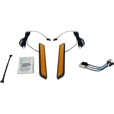 Custom Dynamics LED Front Fork Lightz Amber Lens Black Harley FLH/T 97-13