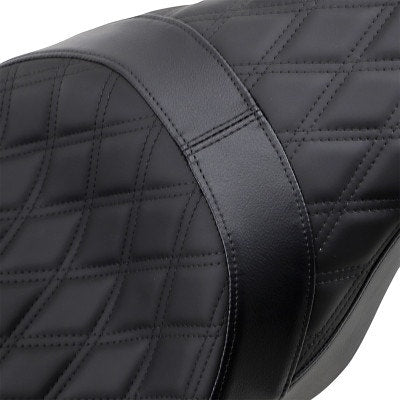 Drag Forward Positioned Predator 2-Up Seat Black Diamond Harley FLH/T 08-Up
