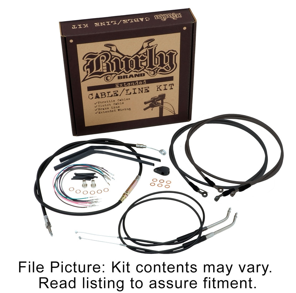 Burly Brand Handlebar Brake Clutch Cables 16" Black Softail M8 No ABS 18-Up
