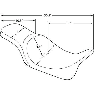 Drag 0801-1269 Predator 2-Up Seat Solar Reflective Smooth Leather FLH/T 08-Up