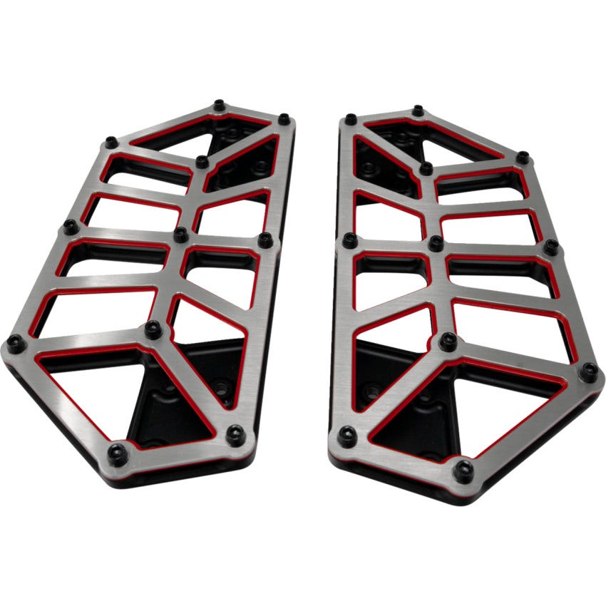 Kodlin Redline Black W/Red Accent NXL Driver Floorboards Harley 80-25 Touring