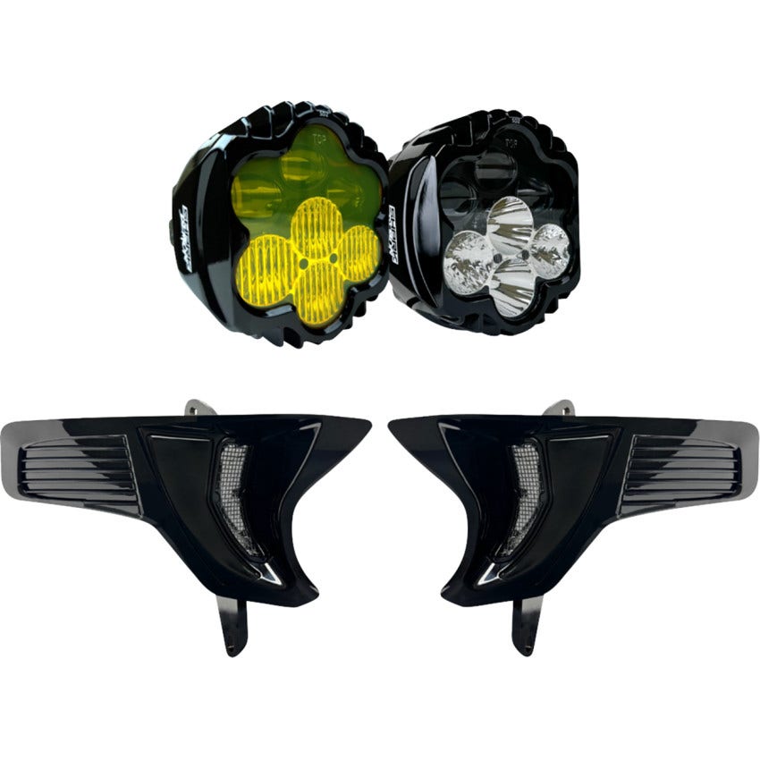 Custom Dynamics Shark Demon 2 Dual Headlight/Foglamp W/Speed Plates Harley 23-25