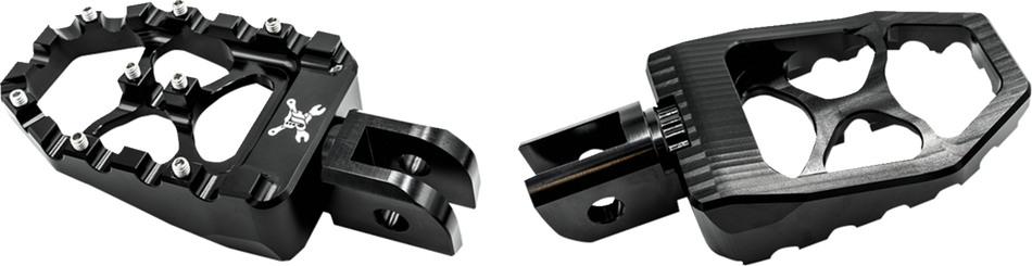 Burly Brand MX Evolution Black Footpegs 4 Harley M8 Softail Models