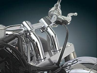 Baron BA-7410U Chrome Kickback Handlebar 4" Risers Harley Metric Honda VTX