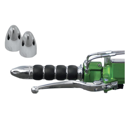 Baron BA-7401-00 Chrome Bullet Grip Ends for Kuryakyn ISO-Grips