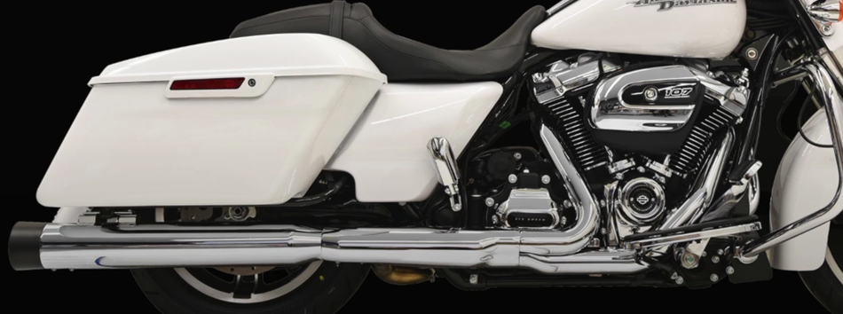 Bassani Chrome 4" Slip On Exhaust Mufflers Megaphone M8 Touring CVO FLH FLT 17-Up