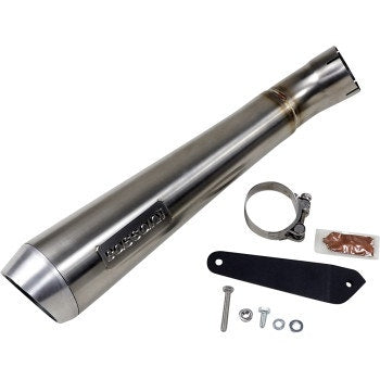 Bassani 8F127SS 4" Slip-On Megaphone w/o Cat Low Mount Stainless Indian FTR 19-20