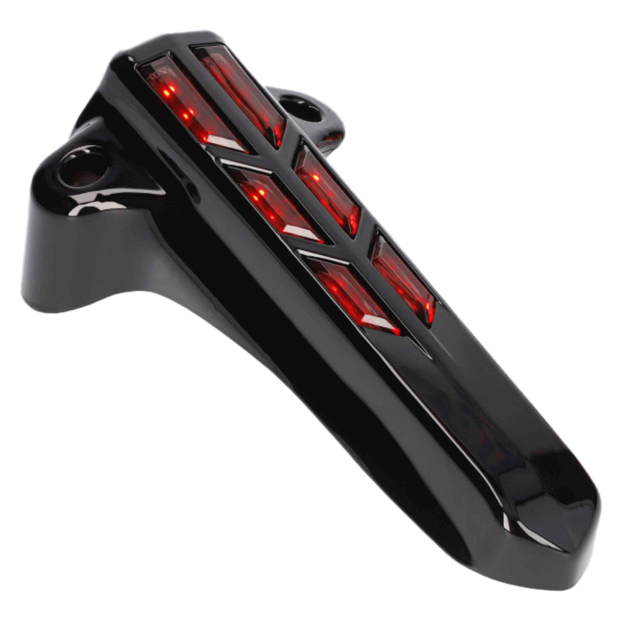 Saddle Tramp Black Front Fork Cover Red LED Accent Lights Harley Touring 14-Up