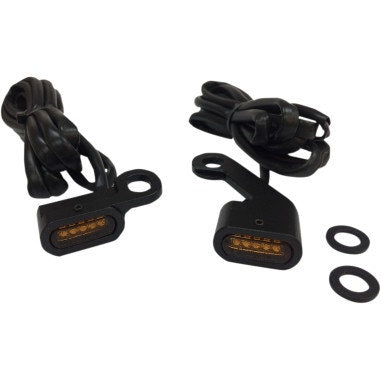 Drag 2040-2138 Black Amber Lens LED Handlebar Marker Light 04-18 Harley XL 20402138