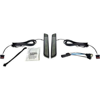 Custom Dynamics LED Front Fork Lightz Smoke Lens Black Harley FLH/T X 10-13