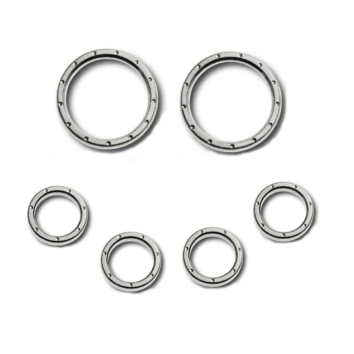 Chrome Dimpled Speedometer Covers Bezels Harley Touring FLHT/X 96-13