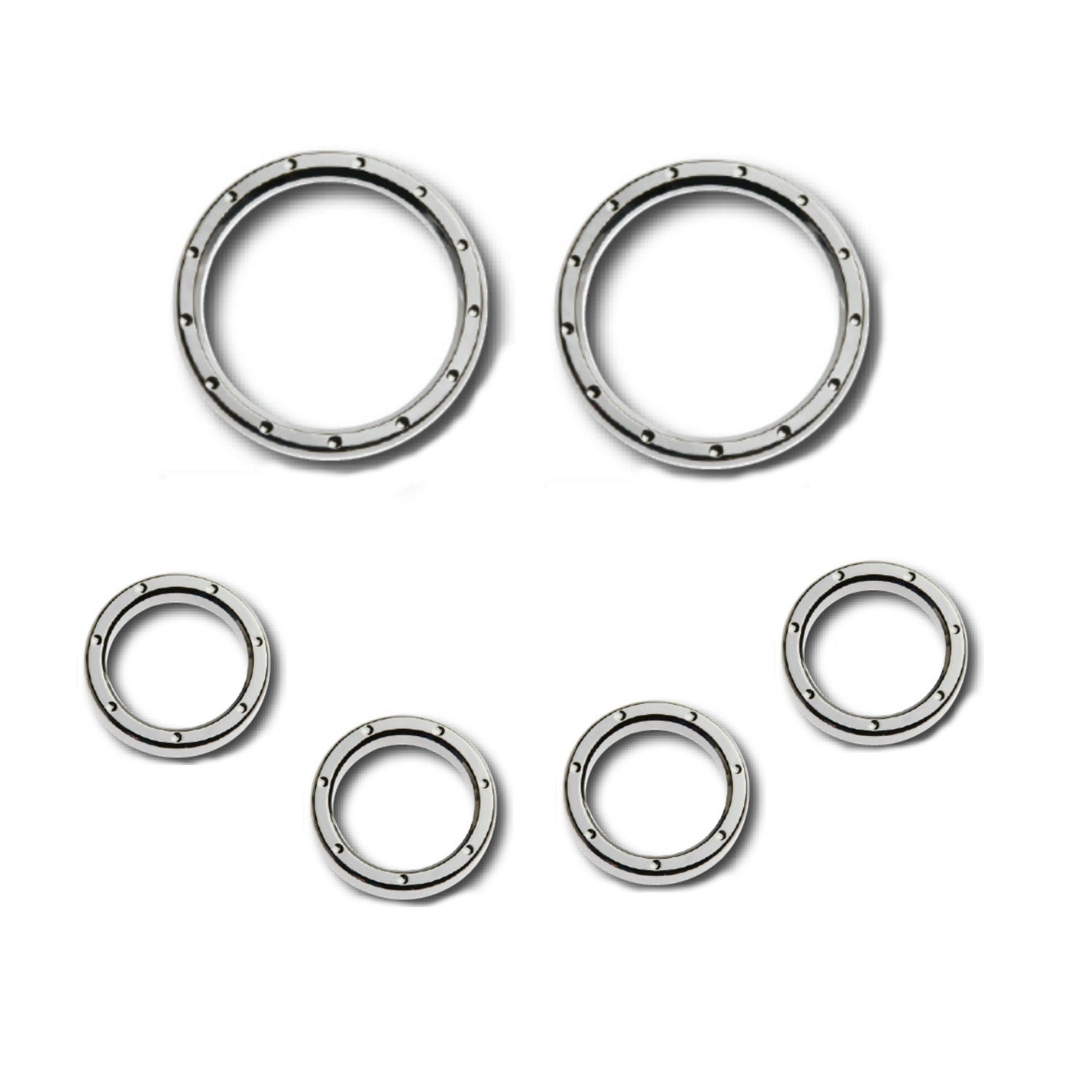Chrome Dimpled Speedometer Covers Bezels Harley Touring FLHT/X 96-13