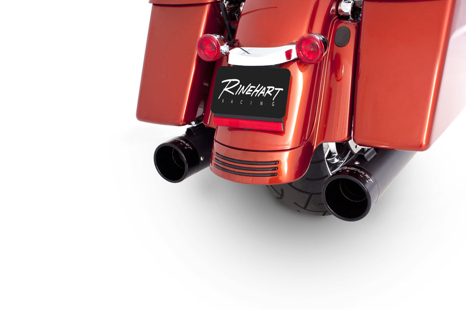 Rinehart 4" DBX40 Slip-On Mufflers Black & Black Tip Harley FLH/T Touring 95-16