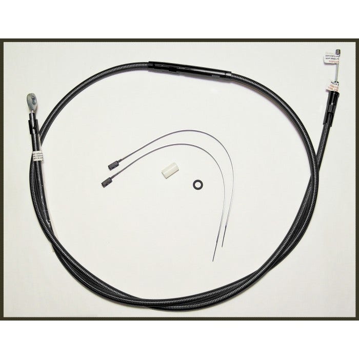 Magnum Black Pearl Braided 68" Plus + 6 Clutch Cable for Harley FLH/T 08-13