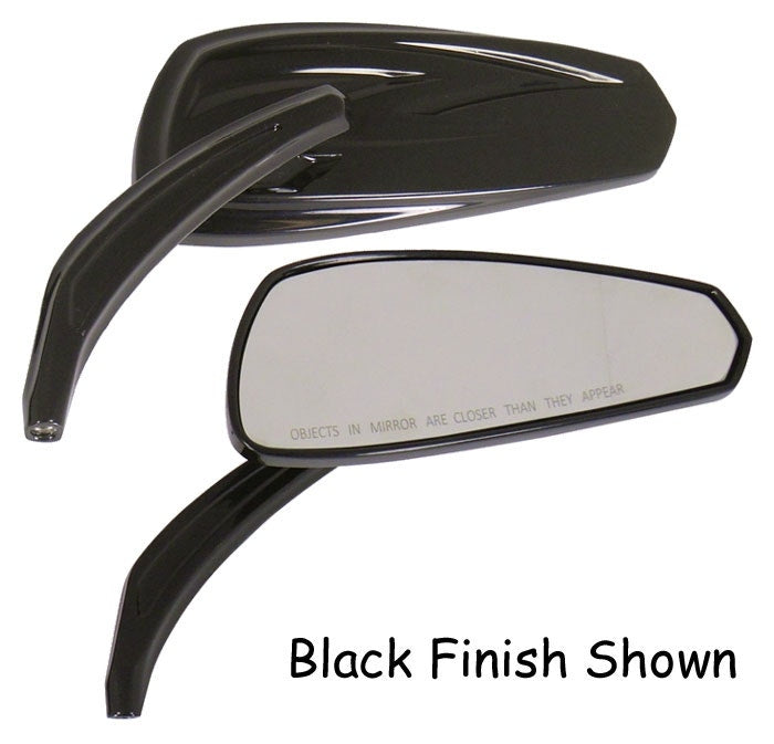 V-Factor 47065 Black Handlebar Mounted Right & Left Mirror Set Harley Universal