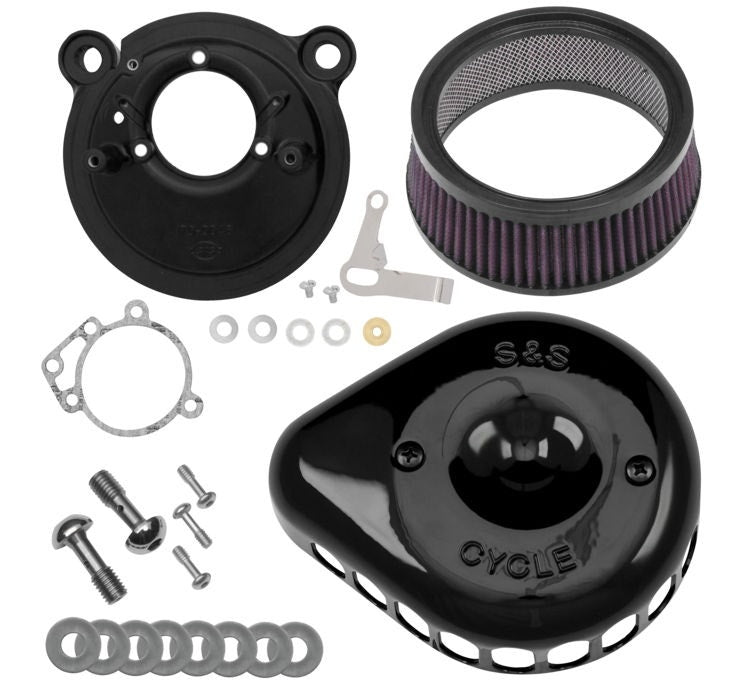 S&S 170-0438 BlackStealth Mini Teardrop Air Cleaner 08-16 Harley FLH/T 16-17 Softail