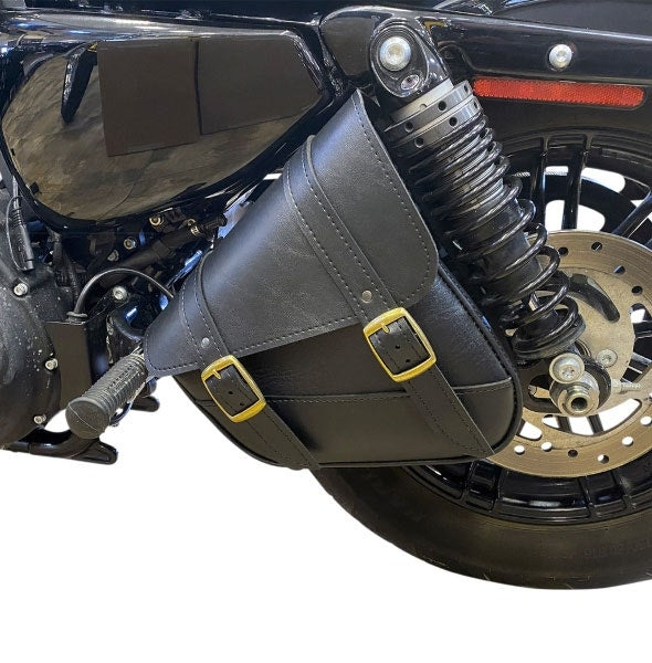 Willie & Max Black Swing Arm Bag Synthetic Leather Dual Shock Swingarm Fit