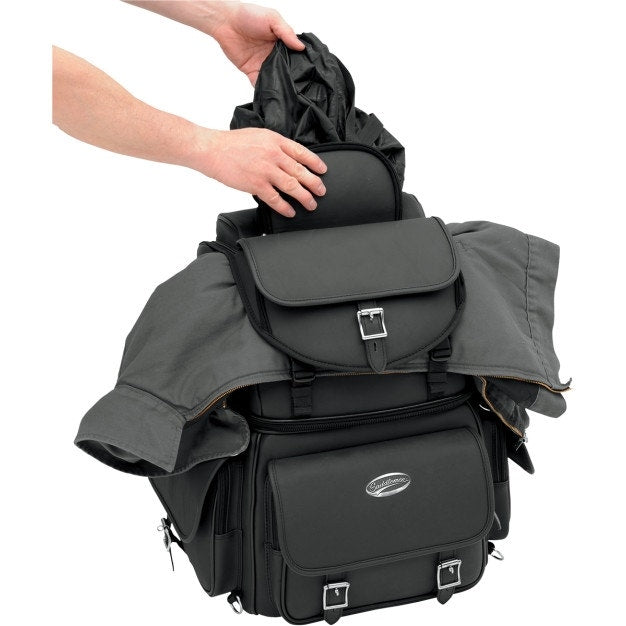 Saddlemen BR3400EX Combination Back Seat or Sissy Bar Bag Travel Luggage Harley