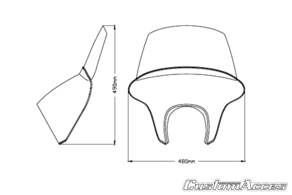 Custom Access Batwing SML Fairing Clear Long Screen Harley Street XG750 16-Up